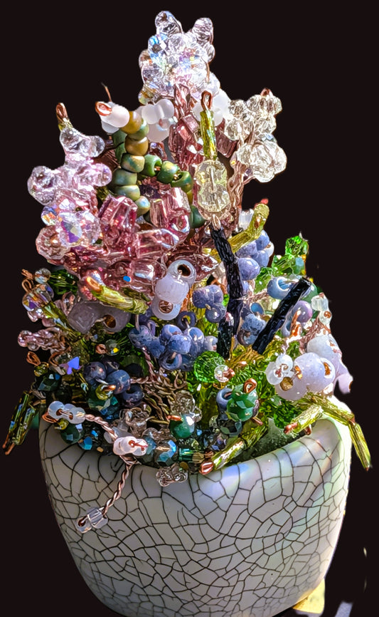 Mini Beaded Flower Plant - Mixed Bead Sizes & Styles