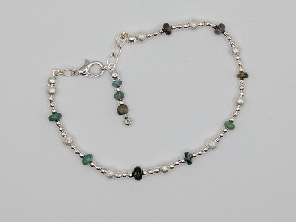 Silver & Opal Bracelet - Luminous Gemstone Healing Jewelry