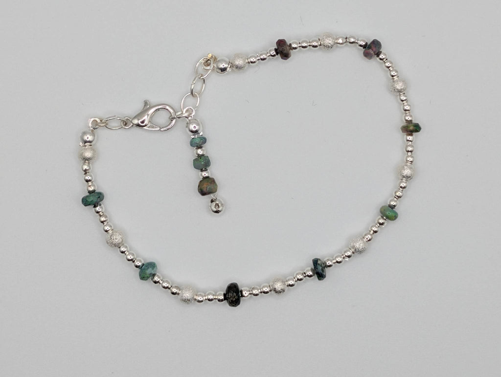 Silver & Opal Bracelet - Luminous Gemstone Healing Jewelry
