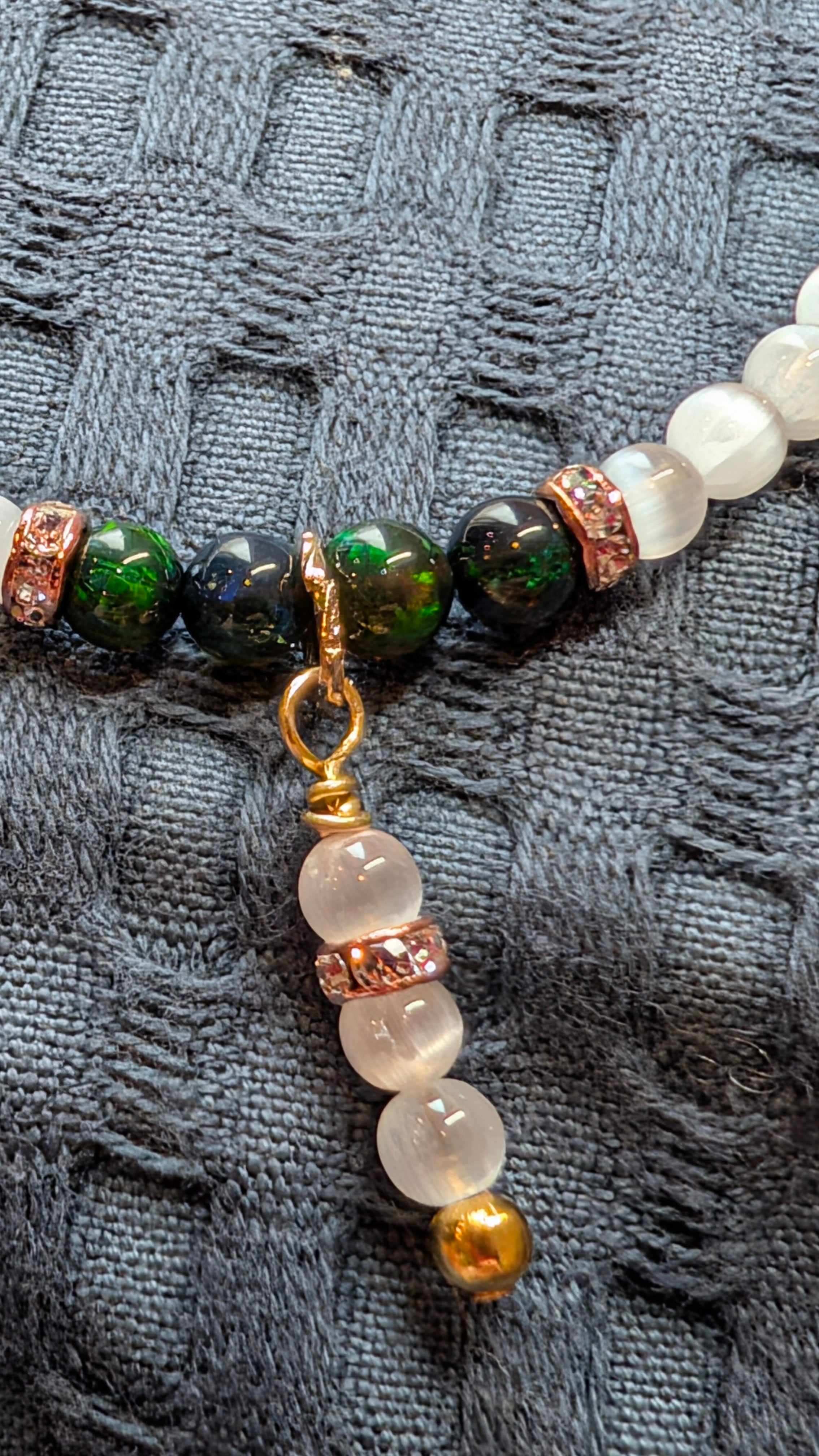 Fire Opal & Selenite Gold Bracelet