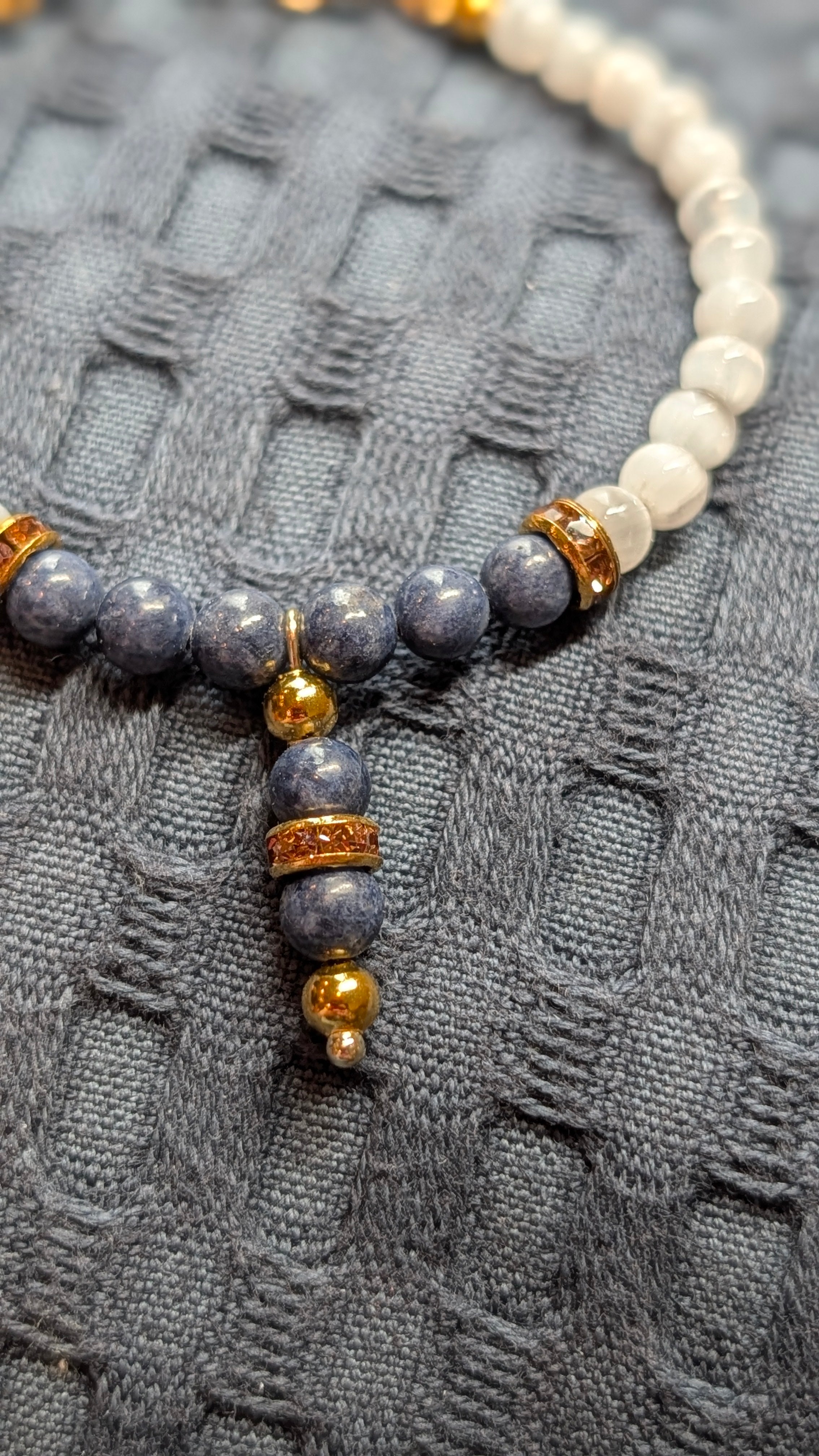 Real Sapphire & Selenite Bracelet