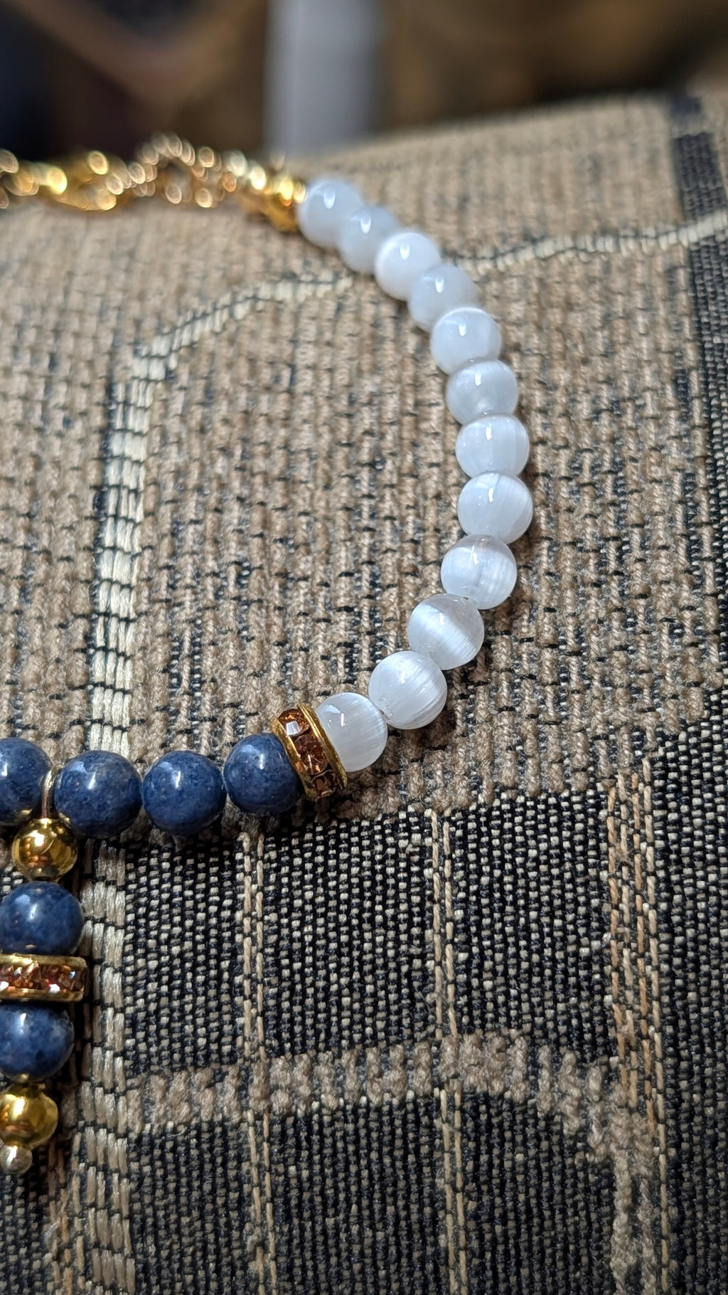 Real Sapphire & Selenite Bracelet