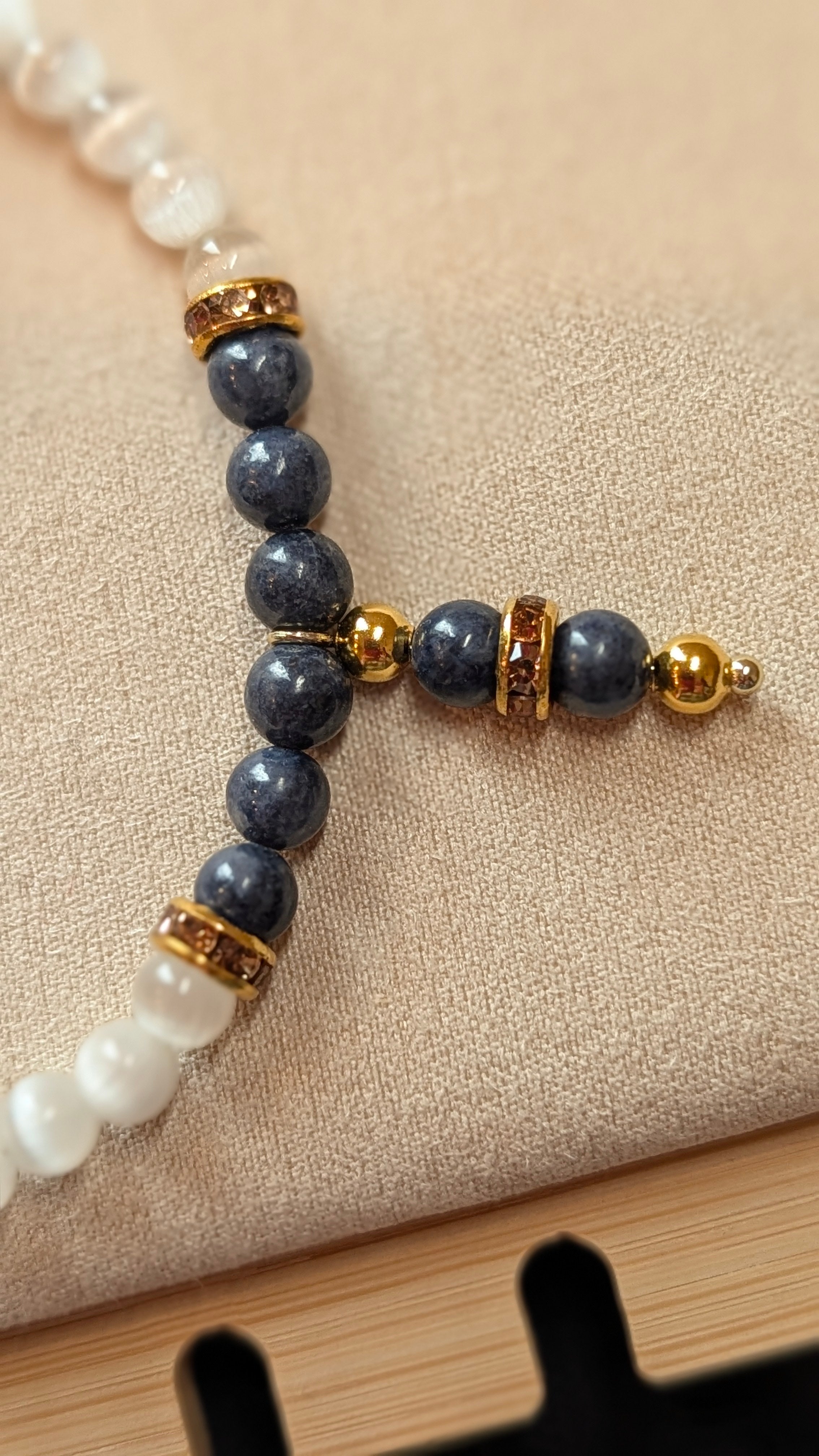 Real Sapphire & Selenite Bracelet