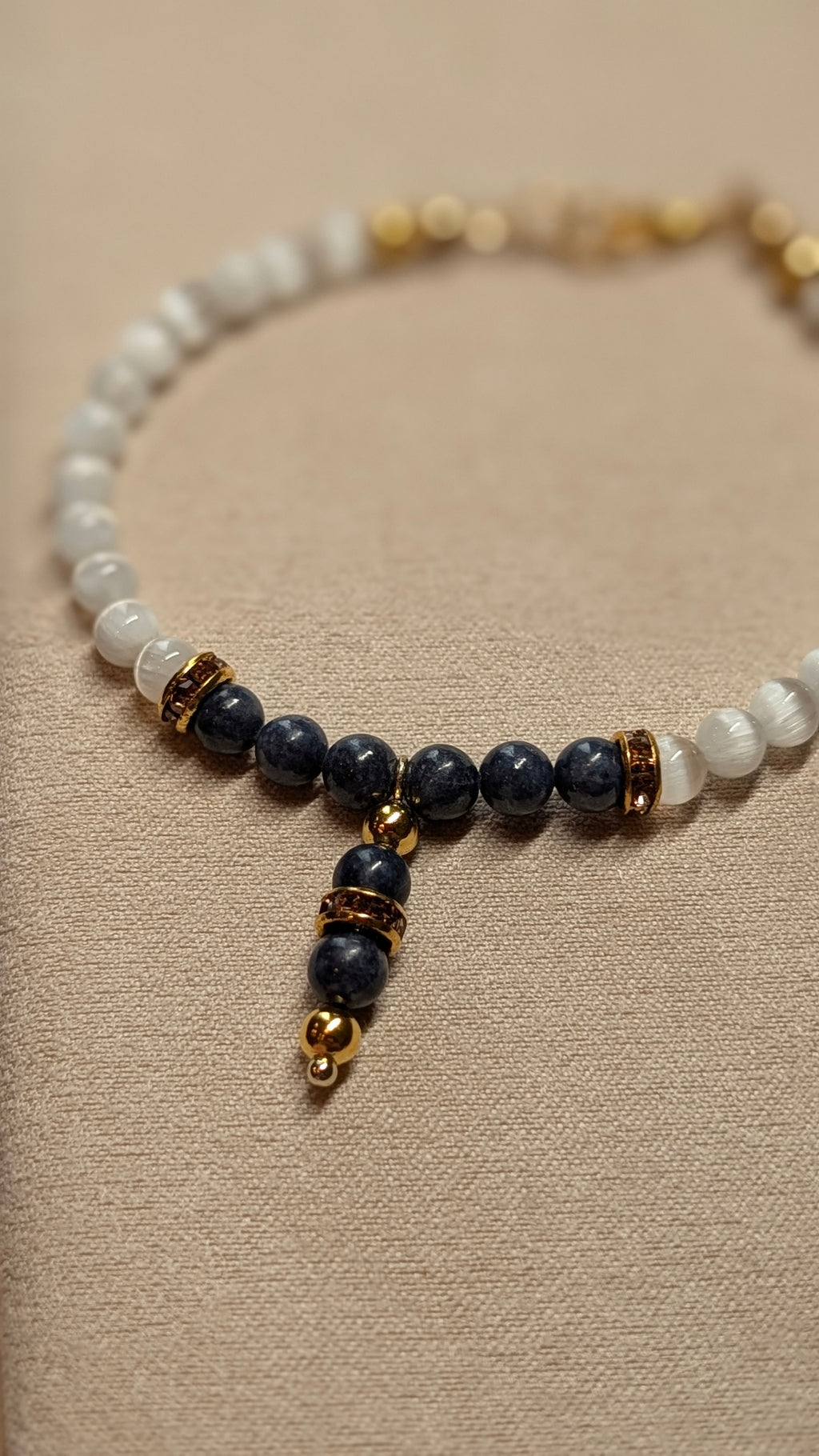 Real Sapphire & Selenite Bracelet