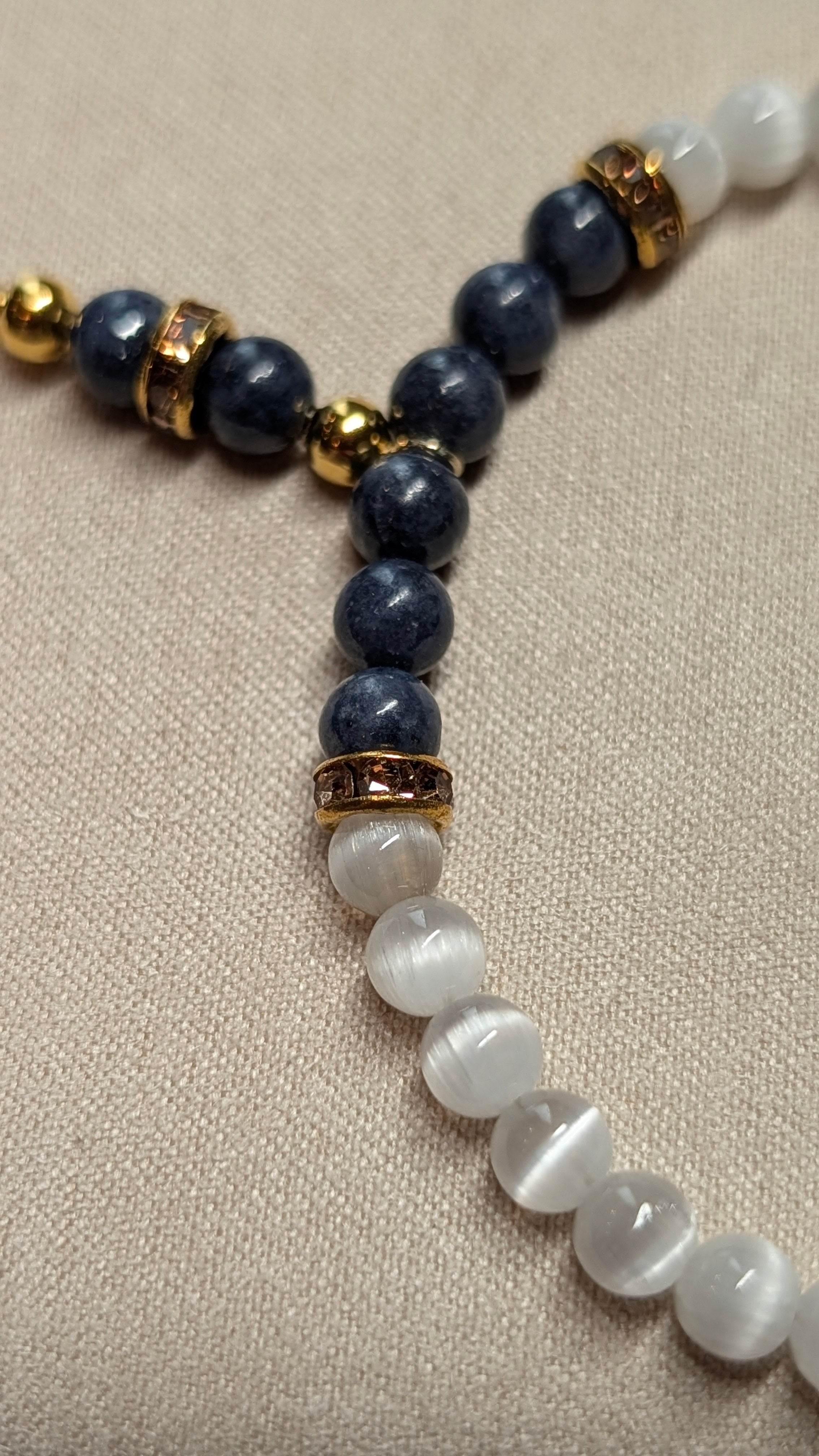 Real Sapphire & Selenite Bracelet