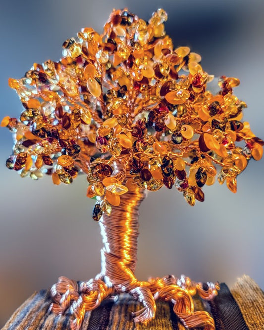 Tree of Life – Copper Wire & Autumn Miyuki Long Magatama Beads