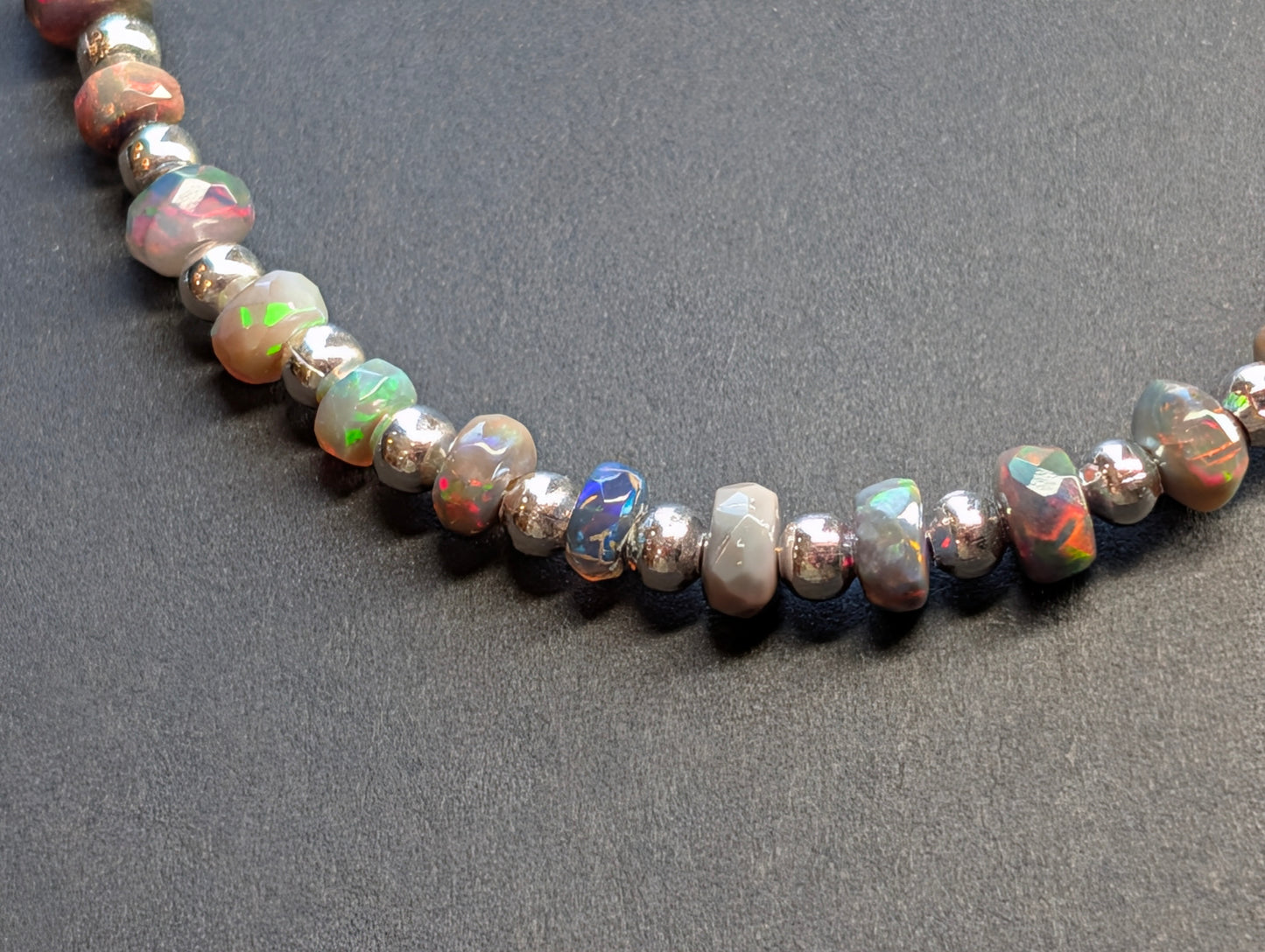 Opal & Silver Single Strand Bracelet