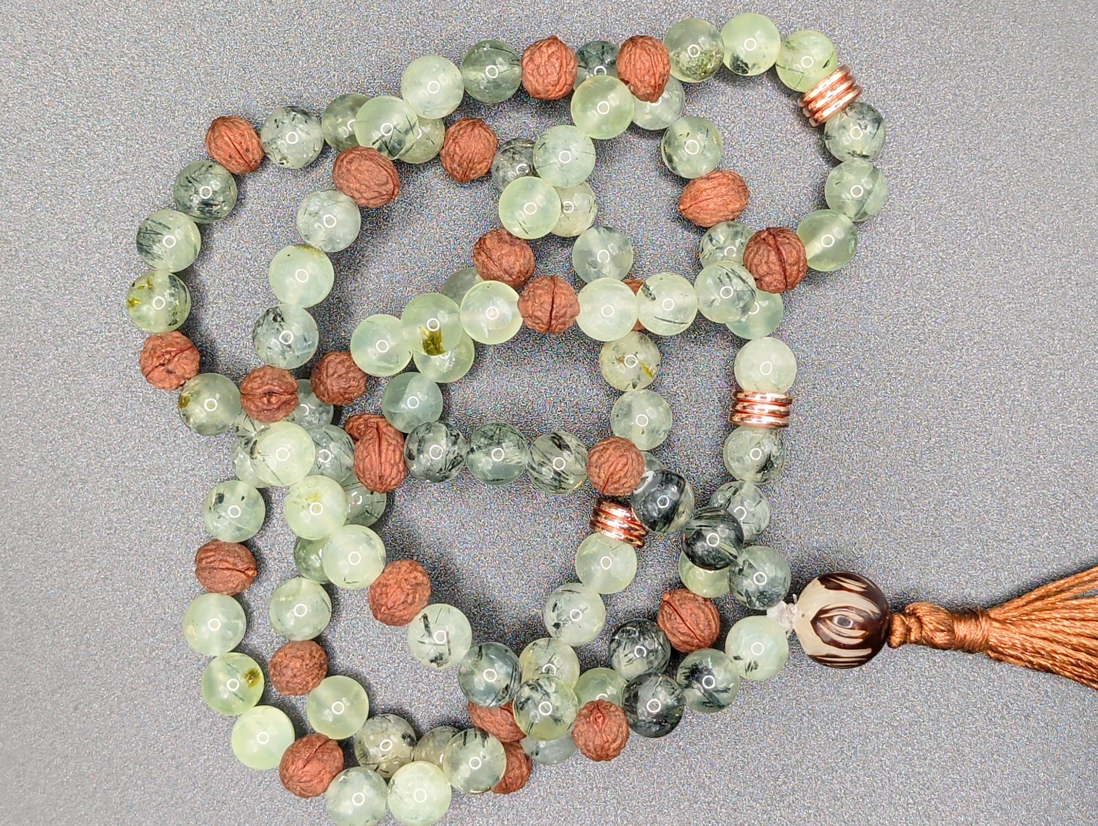 Prehnite & Bodhi Seed Mala - 108 Bead Meditation Necklace